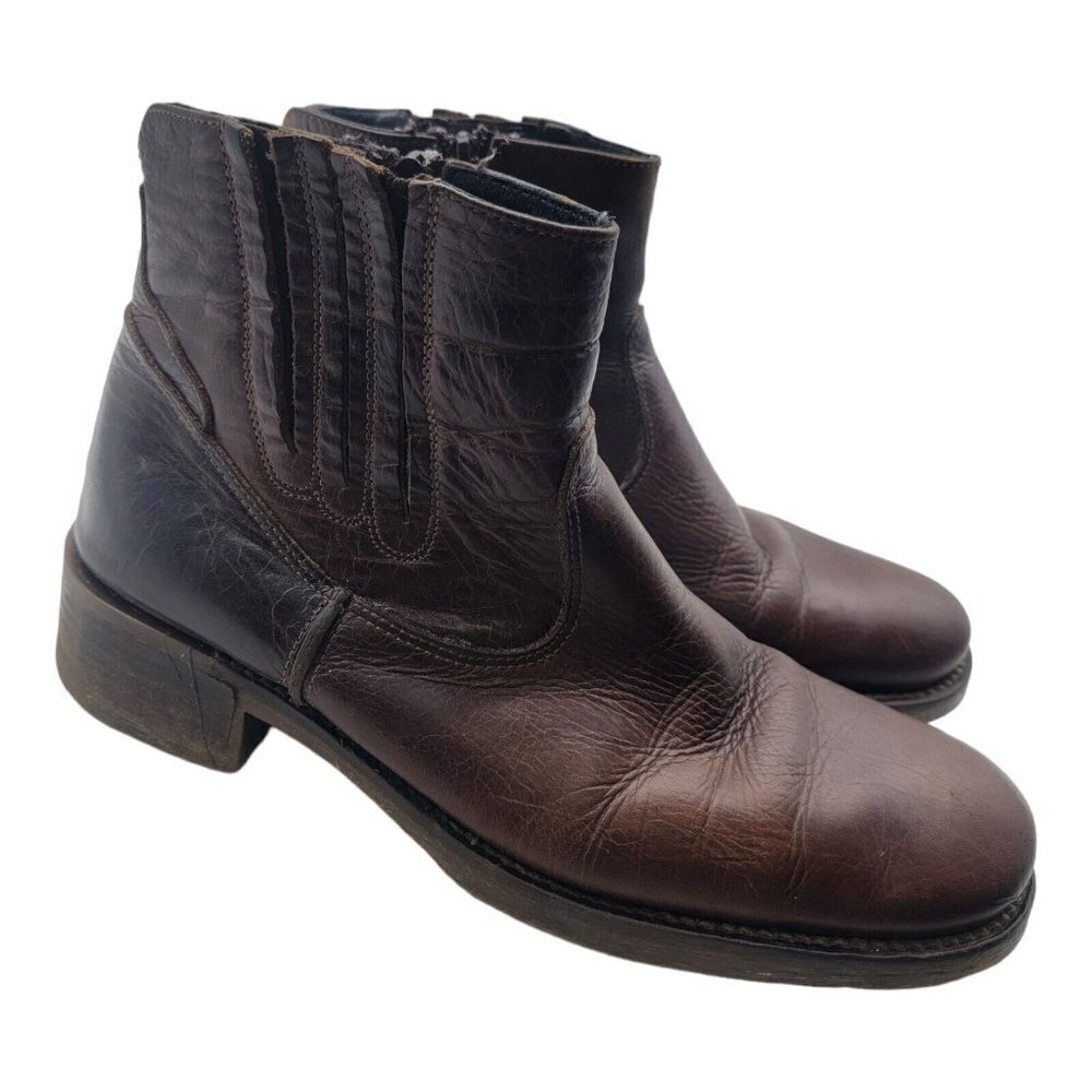 Bullboxer Shoes Men Size 8 Brown Leather Boots Casual Party Outdoors Western